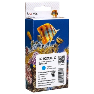 Картридж Barva HP 920XL (CD972AE) 980 c, Cyan (IC-920XL-C) зображення 1