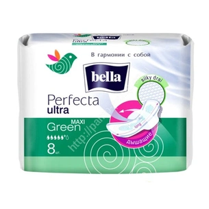 Гігієнічні прокладки Bella Perfecta Green Maxi Drai Ultra 8 шт. (5900516306076) зображення 1
