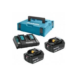 Набір акумулятор + зарядний пристрій Makita набір LXT (BL1860Bx2, DC18RD, Makpac3) (198077-8) зображення 1