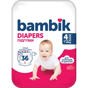 Підгузки Bambik Medium MAXI Розмір 4 (7-18 кг) 36 шт (4823071652277) зображення 1
