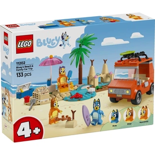 Конструктор LEGO Bluey Пляж і сімейна поїздка на автомобілі Блуї (11202) зображення 1