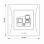 Комп'ютерна розетка Videx BINERA CAT6 одинарна кремова (VF-BNSK1PC6-CR) - уменьшенное изображение 6