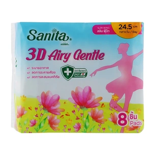 Гігієнічні прокладки Sanita 3D Airy Gentle Slim Wing 24.5 см 8 шт. (8850461090704) зображення 1
