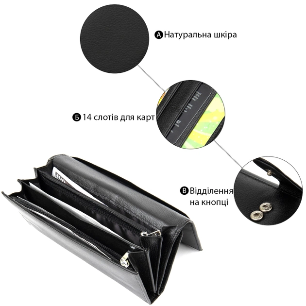 Гаманець ST Leather Чорний (19388) - зображення 4