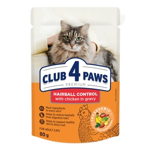 Вологий корм для кішок Club 4 Paws з ефектом виведення шерсті 80 г (4820215369299) зображення 1