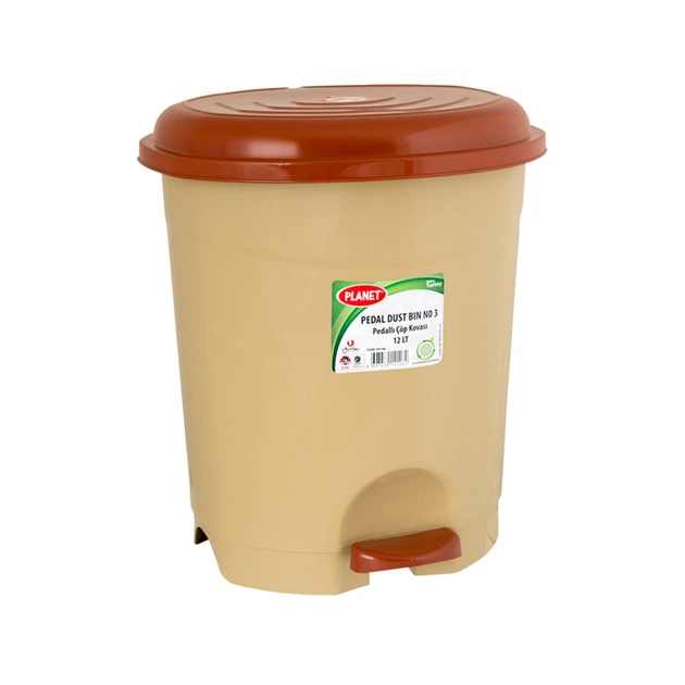 Контейнер для сміття Planet Household №3 з педаллю бежевий 12 л (10339) - picture 1