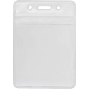 Бейдж Optima вертикальний замок zip lock PVC, 75х95 мм (O45612) зображення 1