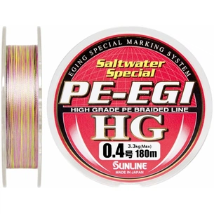 Шнур Sunline PE EGI HG 180м #0.4/0.104мм 3.3кг/8LB (1658.01.38) зображення 1