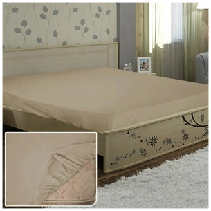 Простирадло Ярослав на гумці бязь 04 кофе з молоком 200х140х20 (38157) зображення 1