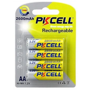 Акумулятор PkCell AA R6 NiMH 2600mAh * 4 (PC/AA2600-4B) зображення 1