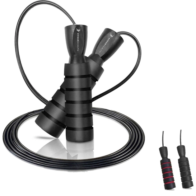 Скакалка 4yourhealth Premium Jump Rope 2488 швидкісна 2.5м Чорна (4YH_2488_Black) - зображення 7