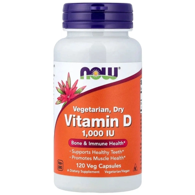 Вітамінно-мінеральний комплекс Now Foods Vytamyn D v sukhoy forme,1000 ME, Vegetarian Dry Vitamin D, 120 vegetary (NF0368) - зображення 1