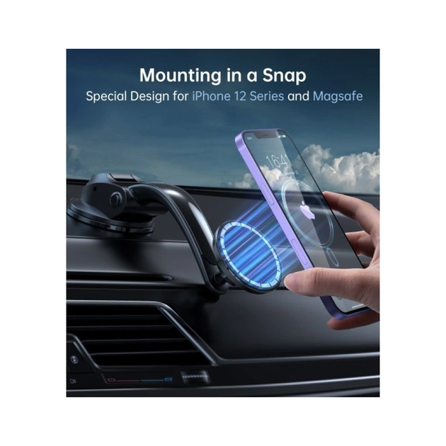 Універсальний автотримач Choetech з магнітним кріпленням на скло або торпеду (AT0005-BK) - picture 6