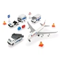 Игровой набор Dickie Toys Аэропорт, 3 машинки, 1 самолет, 13 аксессуаров (3743001) - уменьшенное изображение 1