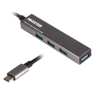 Концентратор Maxxter USB 3.0 Type-C 4 ports grey (HU3С-4P-02) зображення 1