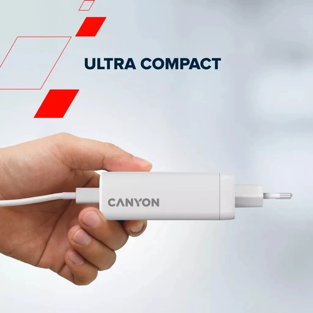 Зарядний пристрій Canyon CU140ACC GaN 150W 3xPD 1xQC EU White (CNS-CUW140ACC) - picture 9