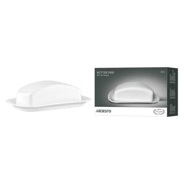 Маслянка кухонна Ardesto 20.3х12.7х6.4см, порцеляна, білий (AR3751) - picture 6
