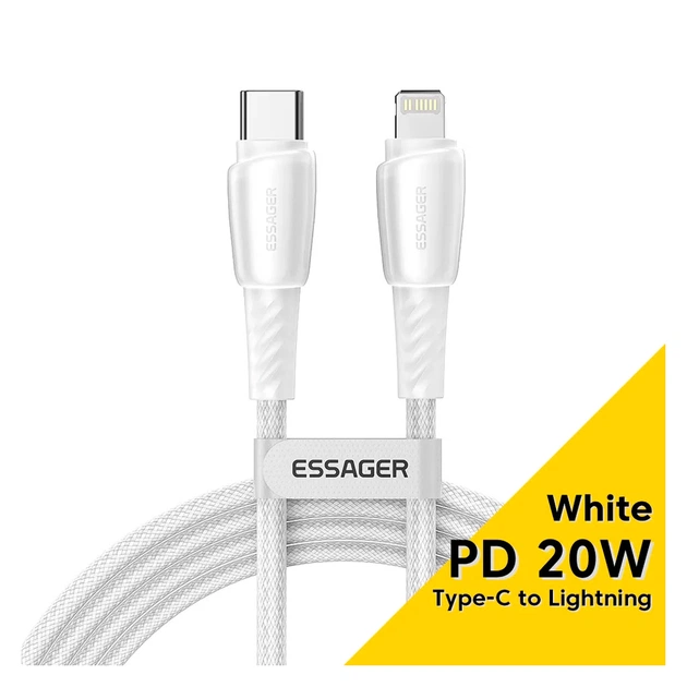Дата кабель USB-C to Lightning 3.0m 3A white Essager (EXCTL-CHC02) - зображення 1