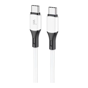 Дата кабель USB-C to USB-C 1.0m 60W silicone white Wibrand (WI.DC/MA1W-CC) изображение 1