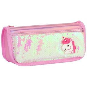 Пенал Cool For School 2 відділення з паєтками та аплікацією Білий (CF5949-white) зображення 1