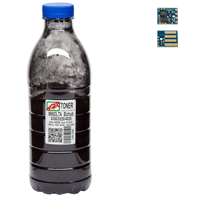 Тонер Konica Minolta Bizhub 3320, TNP41/TNP43 290г 10K chip Black АНК (1401298) - изображение 1