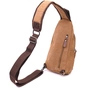 Сумка Vintage Чоловіча через плече з кабелем USB текстильна Коричнева (21222) - зменшене зображення 2