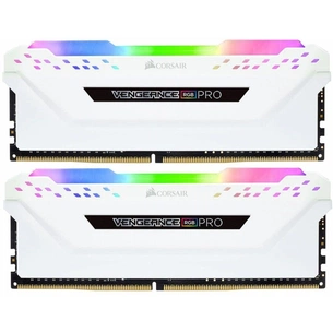 Модуль пам'яті для комп'ютера DDR4 16GB (2x8GB) 3600 MHz Vengeance RGB Pro White Corsair (CMW16GX4M2D3600C18W) зображення 1