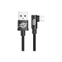 Дата кабель USB 2.0 AM to Lightning 1.0m MVP Elbow Type 2.4A Black Baseus (CALMVP-01) - зменшене зображення 1