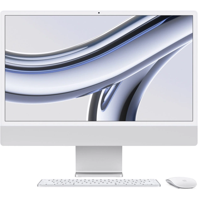 Комп'ютер Apple A2873 24" iMac Retina 4.5K / Apple M3 with 10-core GPU, 512SSD, Silver (MQRK3UA/A) - зображення 1