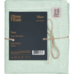 Доріжка на стіл Ardesto Oliver, 100% бавовна, аквамарин 40х140 см (ART01OA) зображення 1