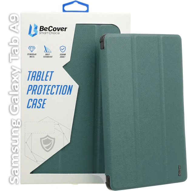 Чехол для планшета BeCover Smart Case Samsung Tab A9 SM-X115 8.7" Dark Green (709907) - изображение 1