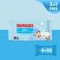 Дитячі вологі серветки Huggies Pure 56 х 4 шт (5029053550121) - уменьшенное изображение 2