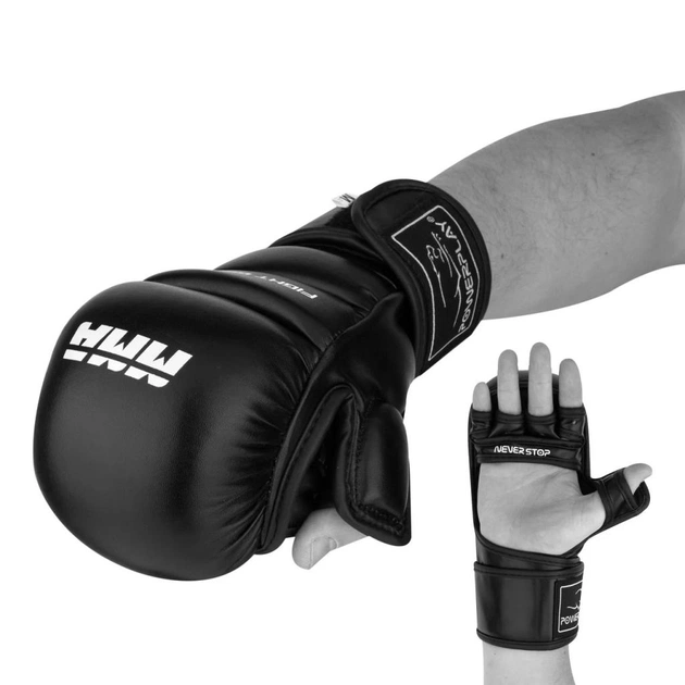 Рукавички для MMA PowerPlay 3026 XL Black (PP_3026_XL_Black) - изображение 1