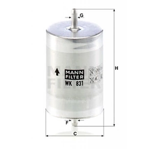 Фільтр паливний Mann WK831 зображення 1