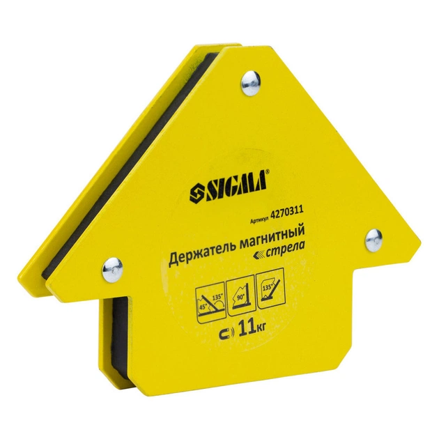 Магніт для зварювання Sigma стріла 11кг 75x65мм (45,90,135°) (4270311) - picture 4