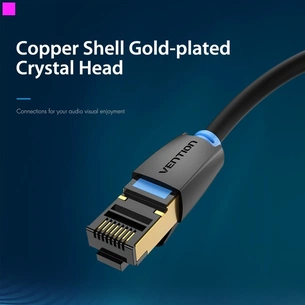 Патч-корд Vention CAT 8 SFTP Ethernet, 1 m, Black (IKABF) изображение 1