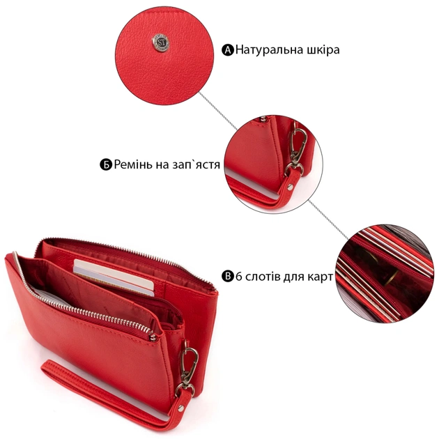 Гаманець ST Leather Червоний (19251) - зображення 4