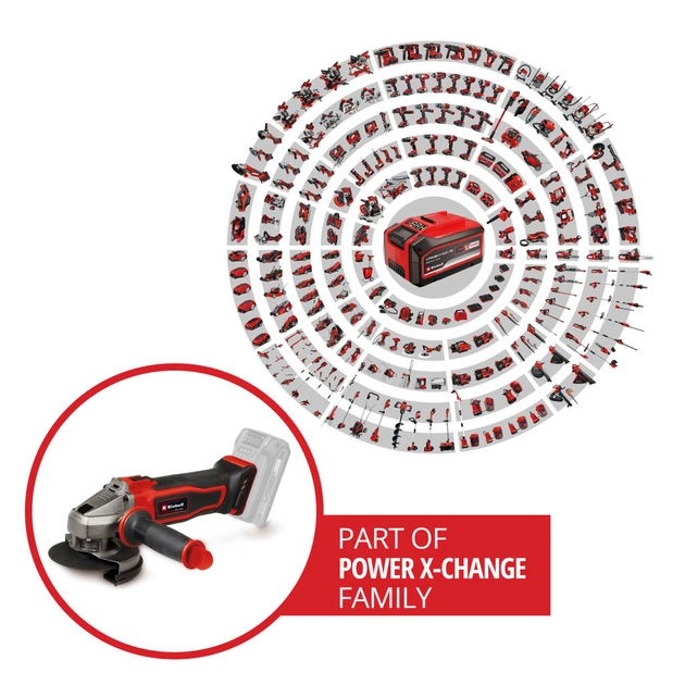 Шліфувальна машина Einhell TE-AG 18/115-2 Li - Solo PXC 18В, 115мм, 8500об/хв, 1.7кг (без АКБ та ЗП) (4431166) - picture 6