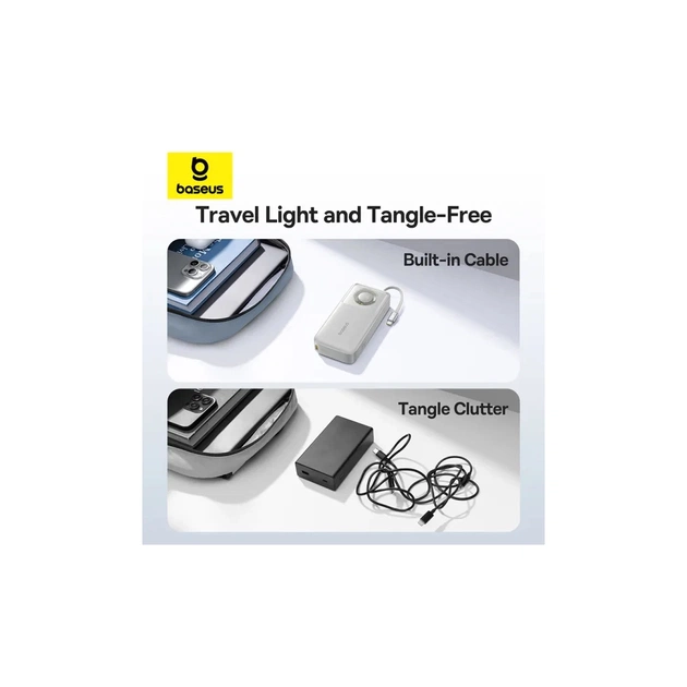 Батарея універсальна Baseus Free2Pull 20000mAh 65W, PD/3.0, QC/3.0, Lunar gray (P10073700843-00) - зображення 12