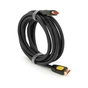 Кабель мультимедийный HDMI M to HDMI M 3.0m V2.0 4K black V-LINK (YT-HDMI(M)/(M)V2.0-3.0m-B/43226) - уменьшенное изображение 2