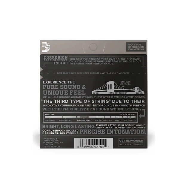 Струни для гітари D'Addario XL Half Rounds Super Light (09-42) (EHR320) - picture 3