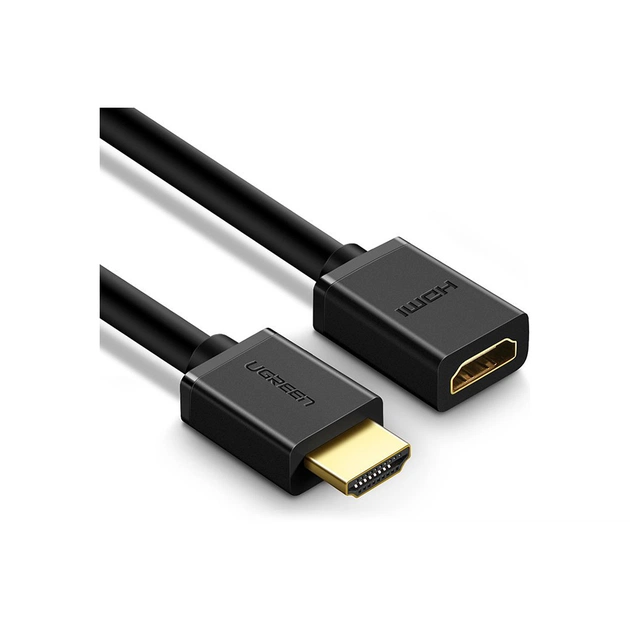 Кабель мультимедійний HDMI M to HDMI F 0.5m HD107 black Ugreen (10140) - зображення 2