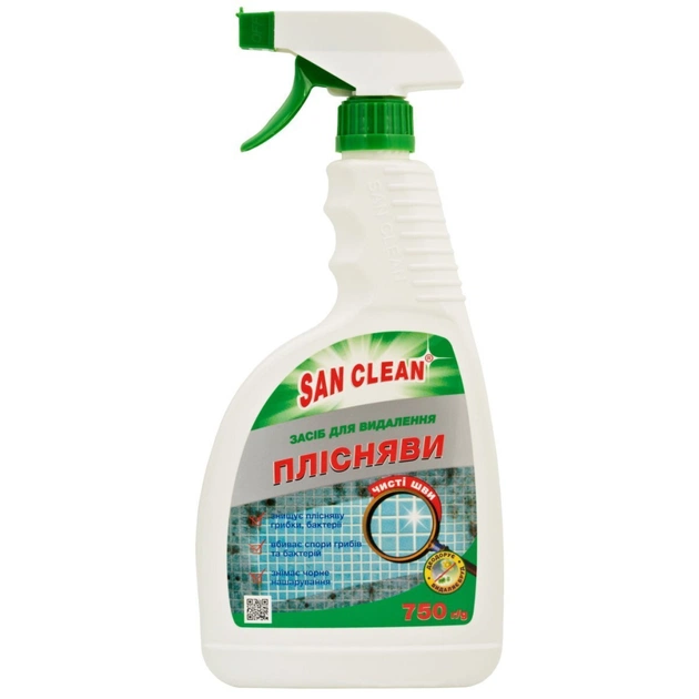 Спрей для чищення ванн San Clean для видалення цвілі та бруду 750 г (4820003542514) - зображення 1