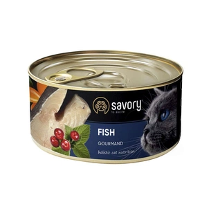 Вологий корм для кішок Savory Cat Can Adult для вибагливих котів (риба) 100 г (4820232630631) зображення 1