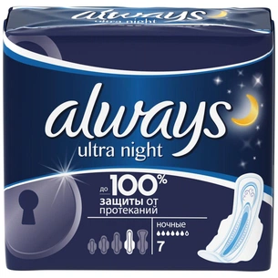 Гігієнічні прокладки Always Ultra Platinum Collection Ultra Night 7 шт (4015400453307) зображення 1