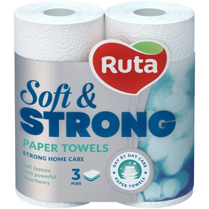 Паперові рушники Ruta Soft & Strong 3 шари 2 рулони (4820023748651) зображення 1