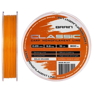 Волосінь Brain Classic Carp Line (solid orange) 300m 0.25mm 15lb 6.6kg (1858.80.97) изображение 1