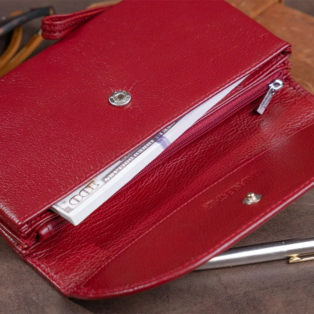 Гаманець ST Leather Зі шкіри Бордовий (19318) - зображення 10