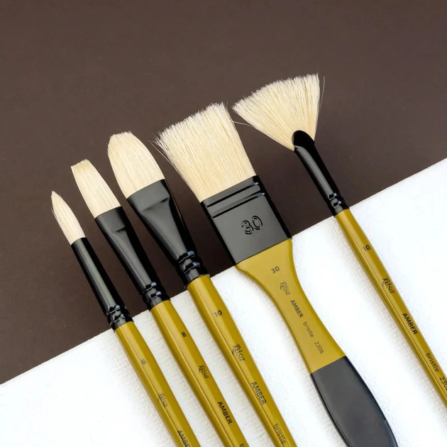 Пензлик для малювання Rosa Щетина віялова, AMBER 2306FN, №10 (4823098533566) - picture 4