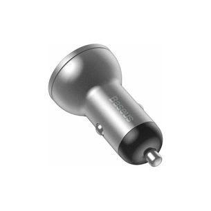 Зарядний пристрій Baseus Digital Display Dual USB 4.8A 24W silver (CCBX-0S) зображення 1